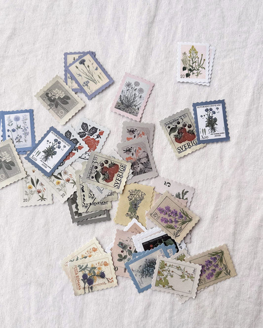 Vintage Floral Stamp Stickers